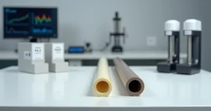 Comparação em laboratório entre amostras cilíndricas de poliamida 12 e PEEK sobre bancada técnica